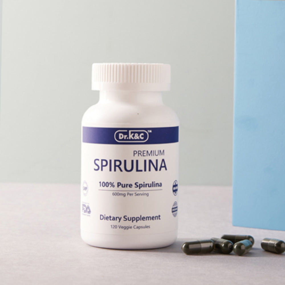 Premium Spirulina 600mg, 120 Veggie Capsules