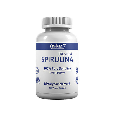 Premium Spirulina 600mg, 120 Veggie Capsules